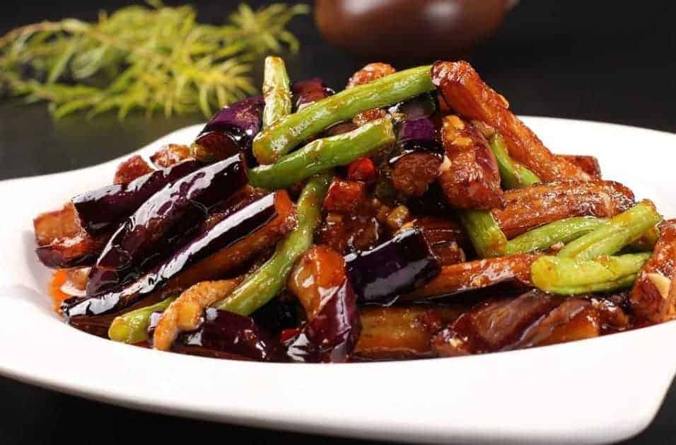 Fried Eggplant with Beans Recipe