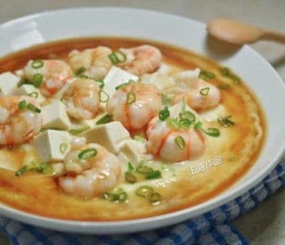 Chinese Steamed Egg With Shrimps And Tofu Recipe