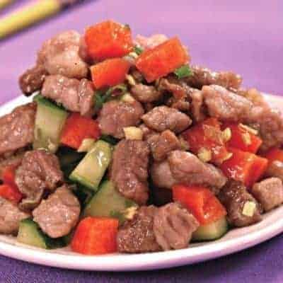 Chinese Sauteed Diced Pork With Vegetables Recipe