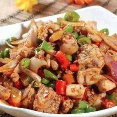 Chinese Stir fried Tofu and Chicken Giblets Recipe