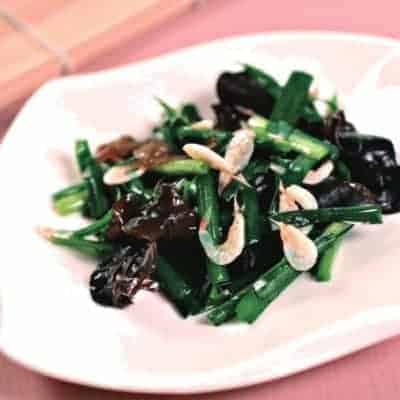 Chinese Fried Shrimps With Leeks Recipe