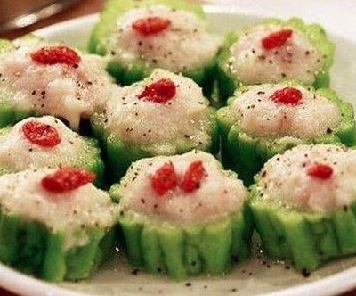 Chinese Steamed Minced Chicken with Bitter Melon Recipe