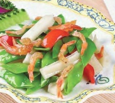 3 Step Seafood Flavored Lotus Root And Snow Peas