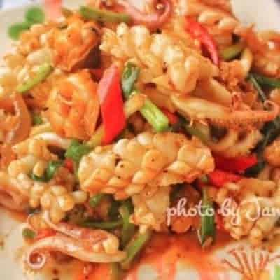 Chinese Fried Mixed Squid and Abalones Recipe