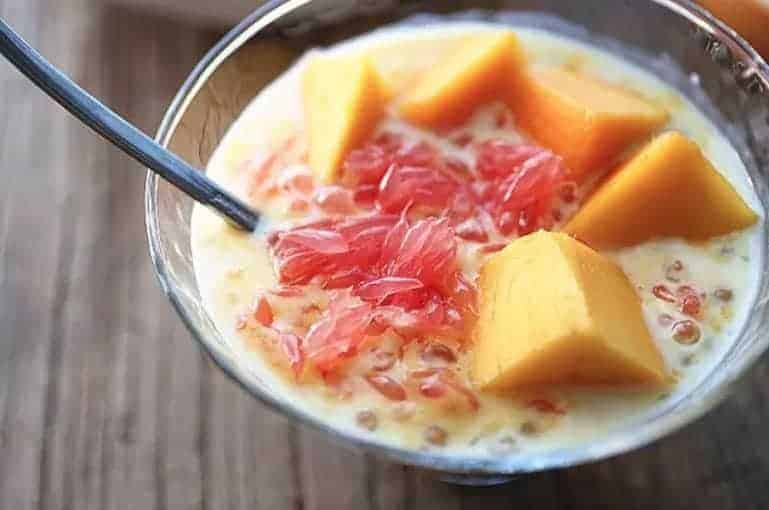 Chilled Mango Sago Cream with Pomelo Recipe